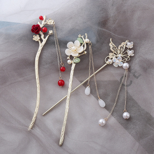 Ancient style hair accessories, tassel hairpins for women, high-end ancient costume hairpins, hairpins, Hanfu cheongsam hairpins, and rocking accessories