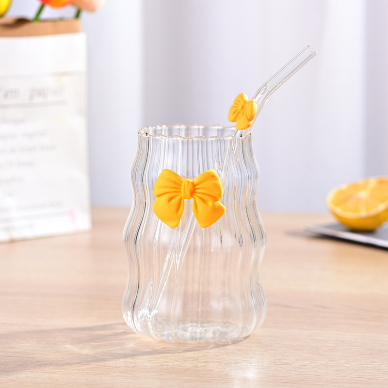 Taza en espiral Taza de bebida fría regordeta Taza de té con leche Taza de nube Taza de vidrio de café con pajita Taza de jugo de borosilicato alto