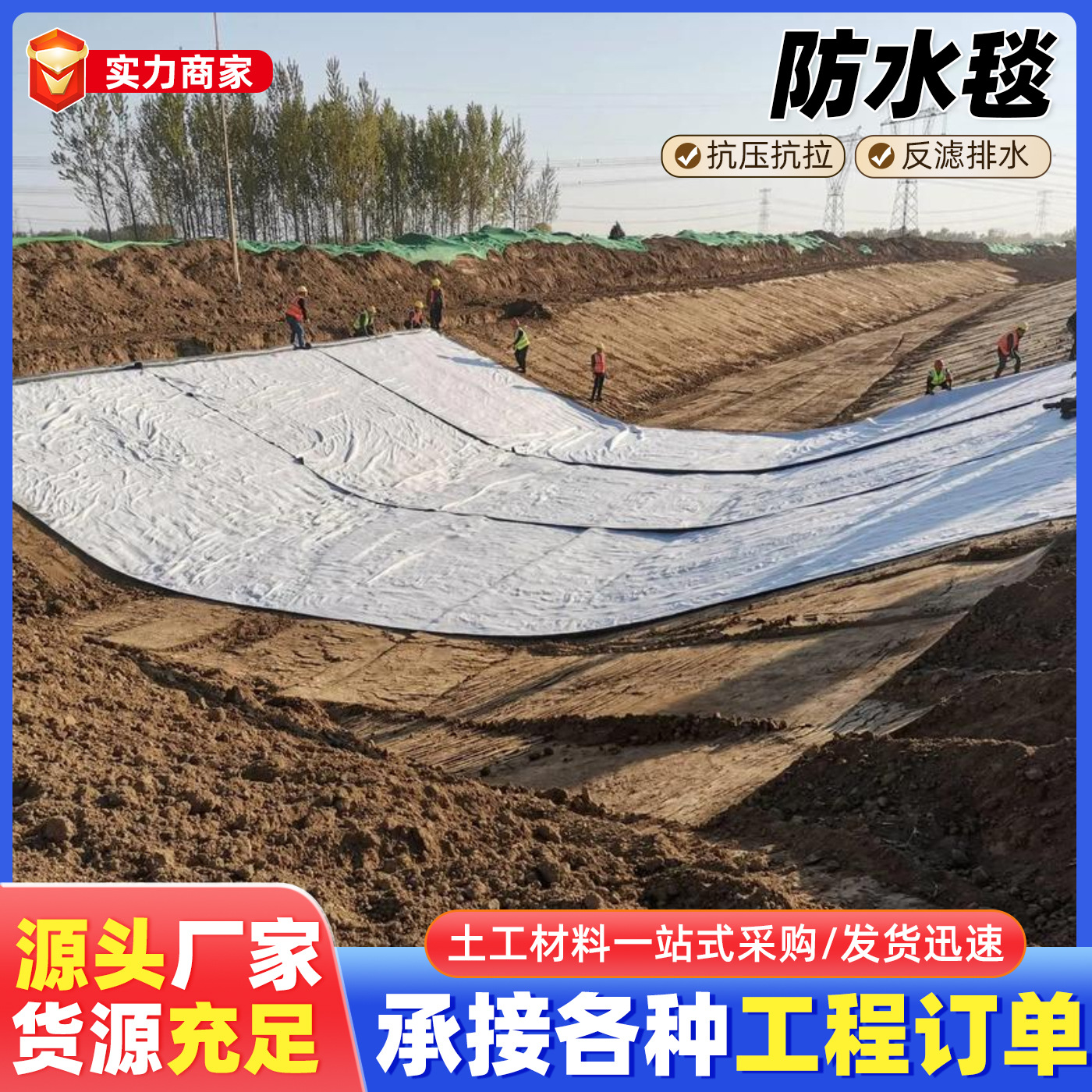 膨润土防水毯环保工程防渗防漏防水毯垃圾填埋场污水处理厂防水毯