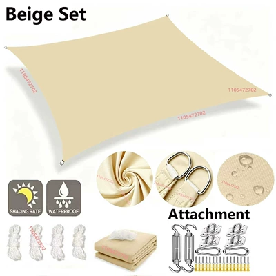 sail, garden courtyard rain, snow, Avtomobil yan çətirləri - beige-with-accessories-2x2m