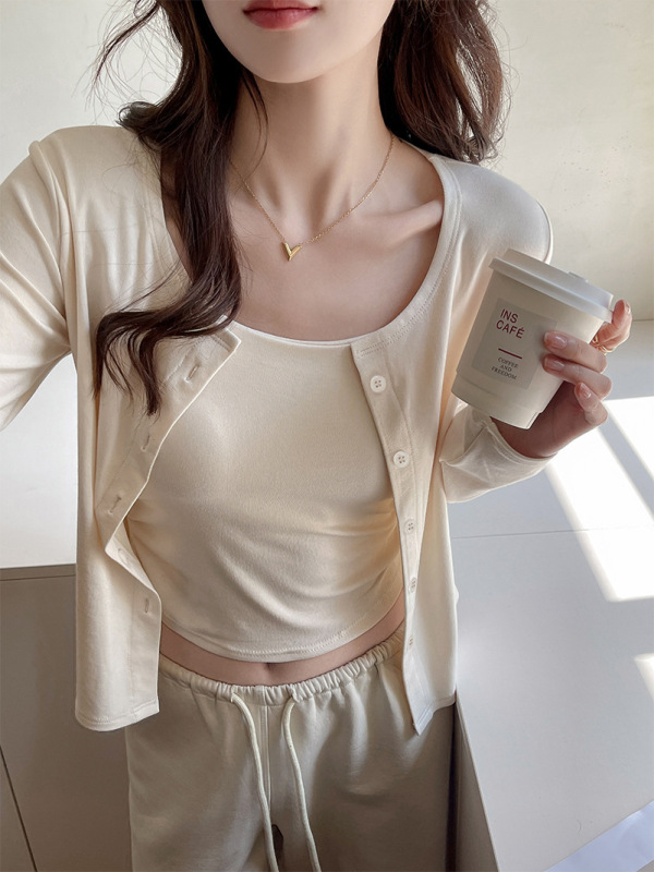 厳選された春夏の女性用モーダル日焼け止めカーディガン、多用途カジュアルハイエンドニッチソリッドカラー薄手ジャケット|undefined