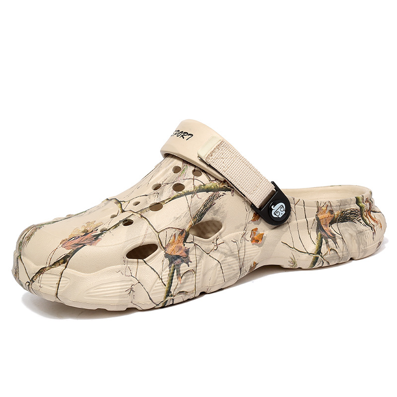 Zapatos de agujero transfronterizos para hombres de verano nuevos zapatillas antideslizantes con cabeza de bolsillo, zapatos de playa para nadar junto al mar