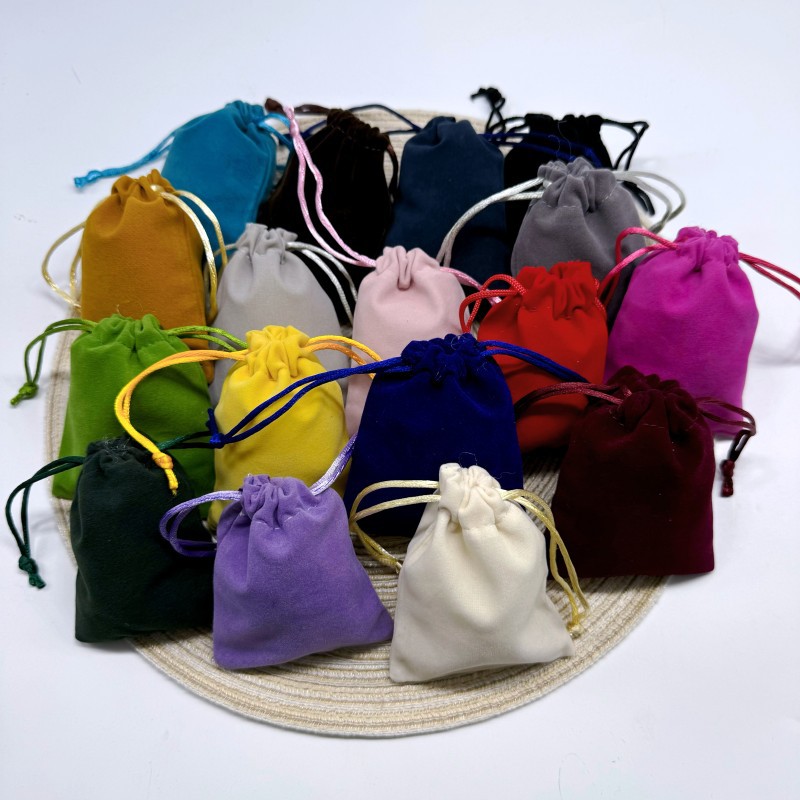 绒布袋批发抽绳首饰绒布袋耳机收纳袋大号黑色绒布束口袋