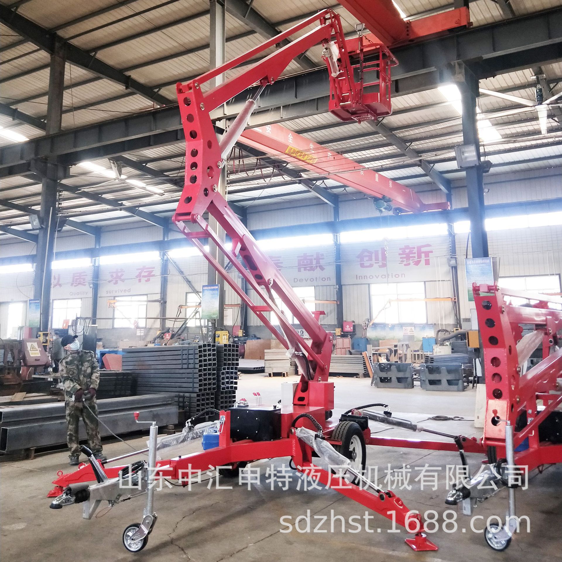 二轮拖车式折臂高空作业平台10-16米折臂升降升降机移动便捷