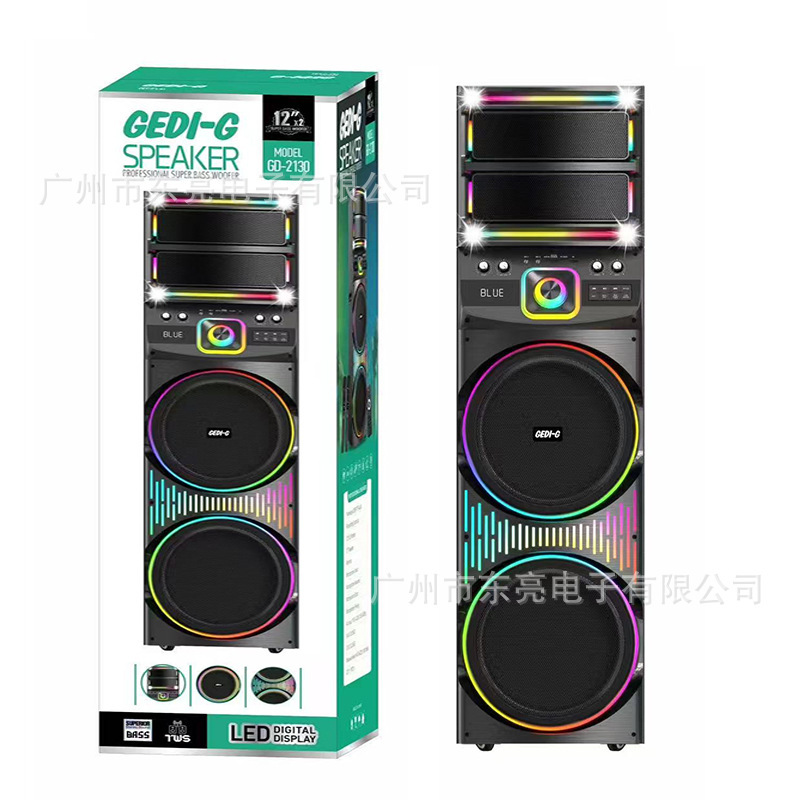 外国貿易の新型ブルートゥーススピーカーの屋外大音量屋外中型パーティーの無線双麦k歌カラーライトの大音響|undefined