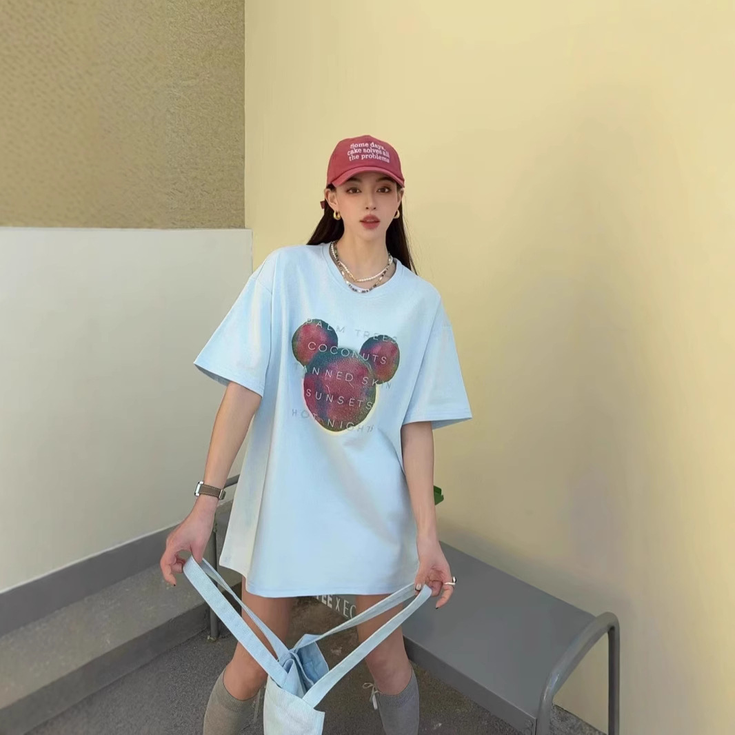 Long summer fashionable quality design short sleeve T-shirt