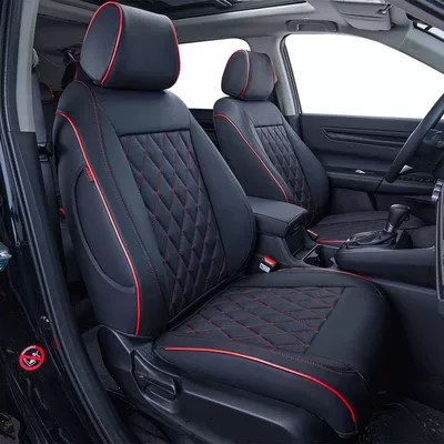 to 2026, Full Leather Car Seat – Modelə uyğun (Original) oturacaq örtükləri - black-red-line-12-16-models-crv