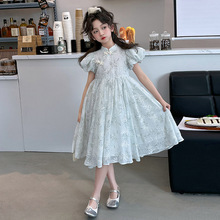 女童连衣裙夏季汉服短袖2024新款女孩洋气新中式国风儿童旗袍裙子