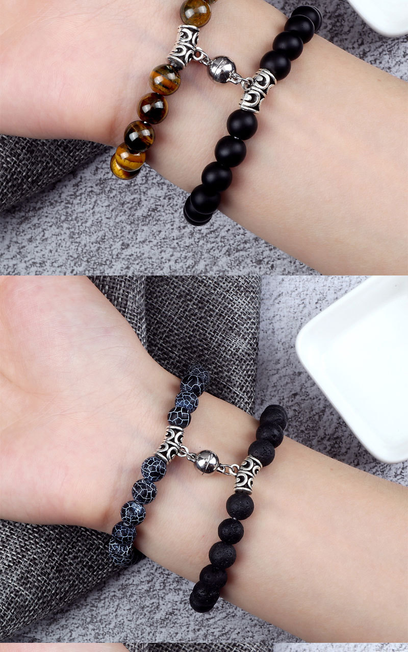 Couple Beaded Bracelets With Magnetic Attraction For Partners_voghion.com