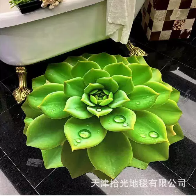立体花朵异形地垫水晶绒家用吸水客厅卫生间防滑垫客厅装饰垫脚垫