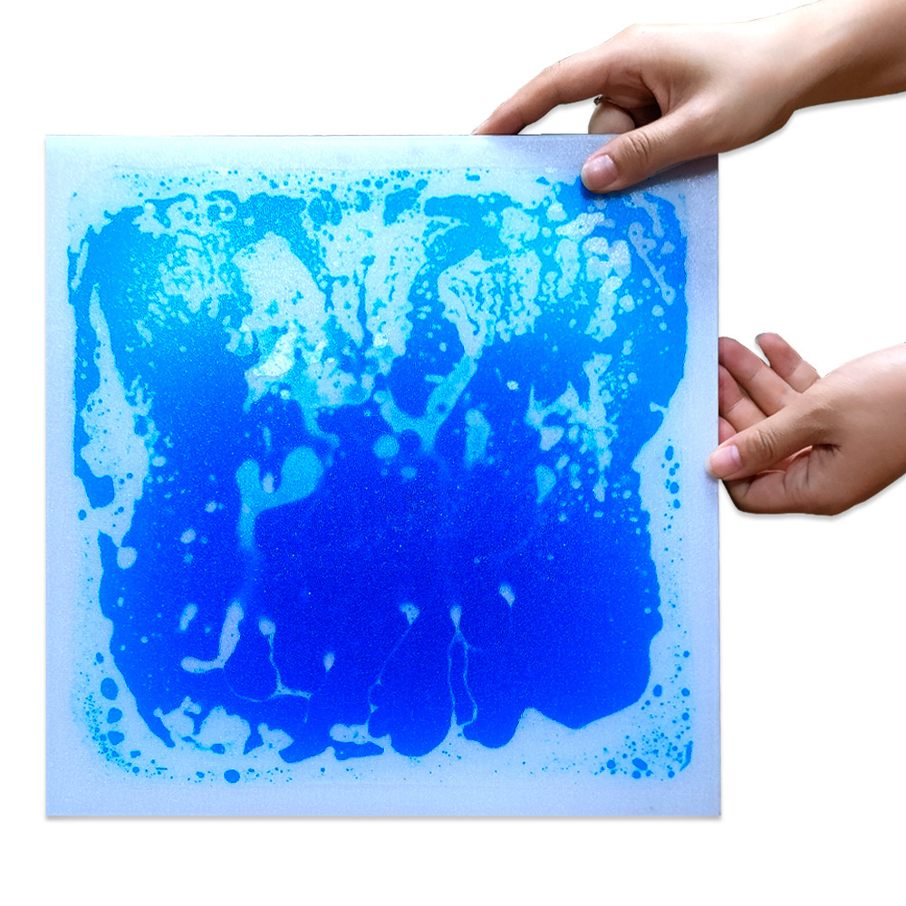30cm lquid piso azulejos al por mayor de los niños rompecabezas líquido color azulejo piso Mat sensorial mat