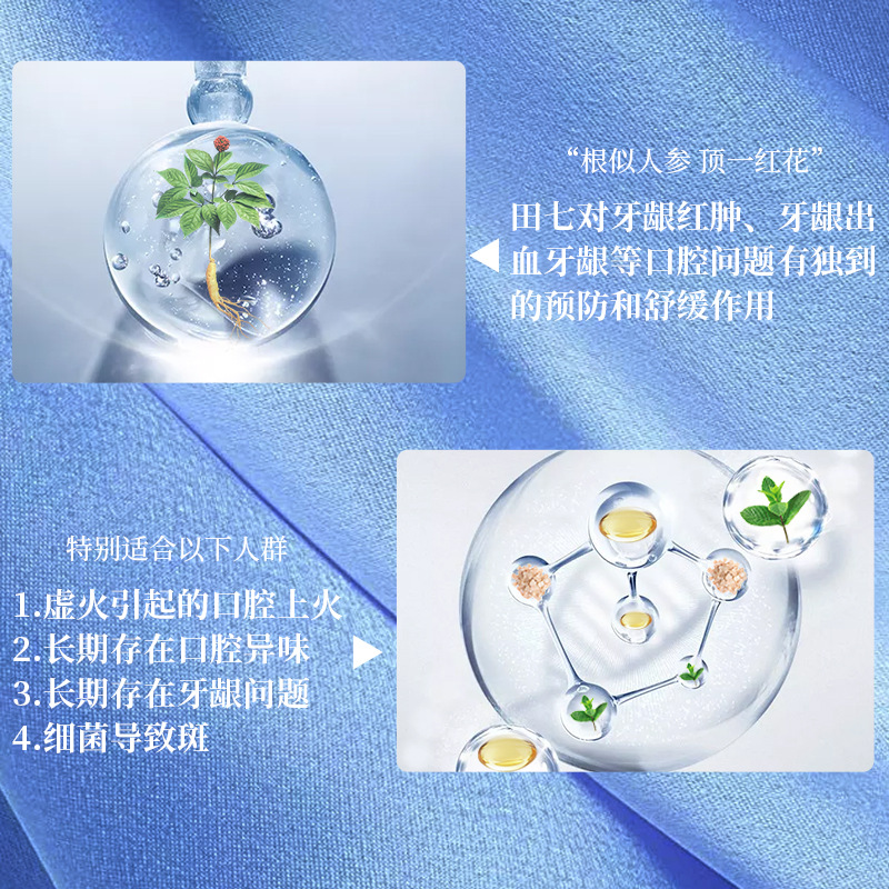 200g田七牙膏 雙重薄荷香型男女家庭成人草本牙膏