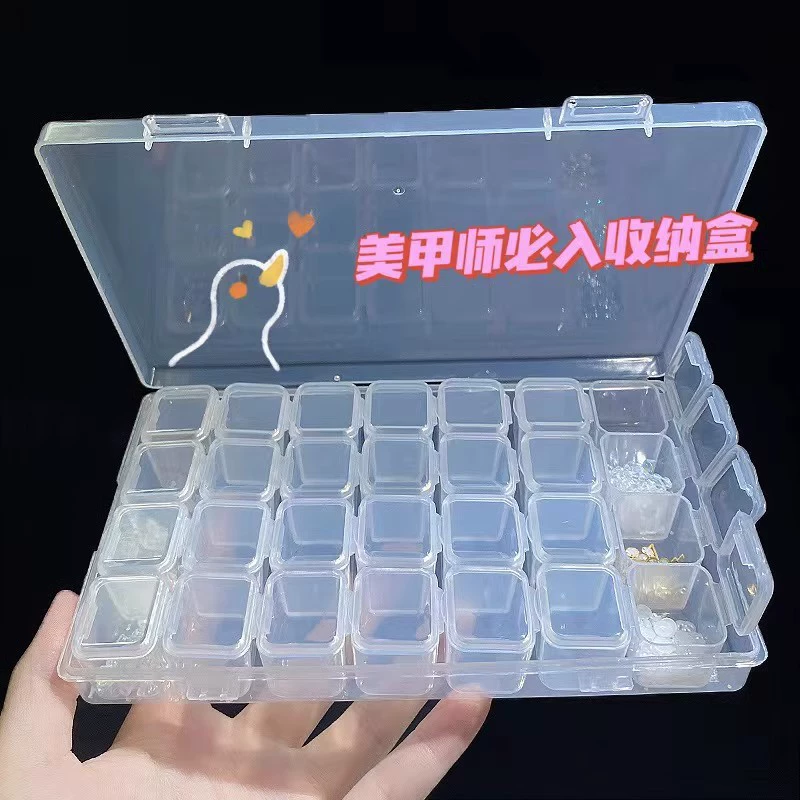 28 сетка шкатулка для драгоценностей прозрачный дисплей ящик для хранения маникюра независимая маленькая сетка съемная коробка для хранения ювелирных изделий серьги Ушные Шпильки