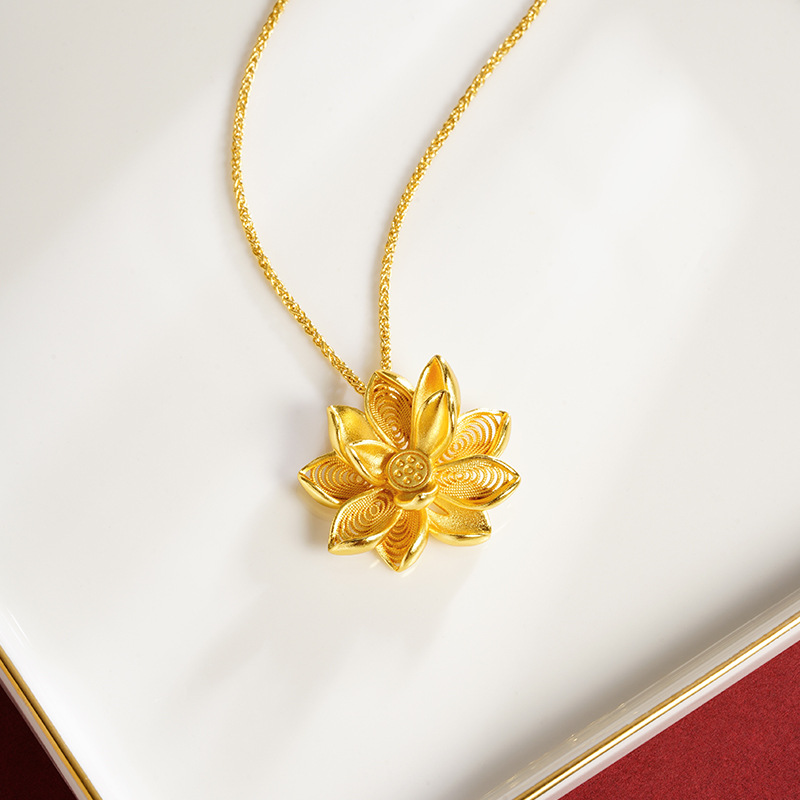 Vietnam Sha Jin China Liang Huachao Baolian colgante de flores de loto multifuncional retro no se desvanece el temperamento de la mujer suministro de accesorios