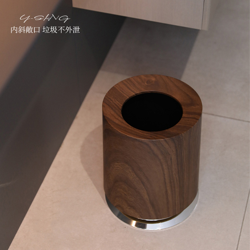 Basura de madera imitación, lujo ligero para el hogar, sala de estar, dormitorio, baño, hotel de estilo medieval, cubo sanitario comercial