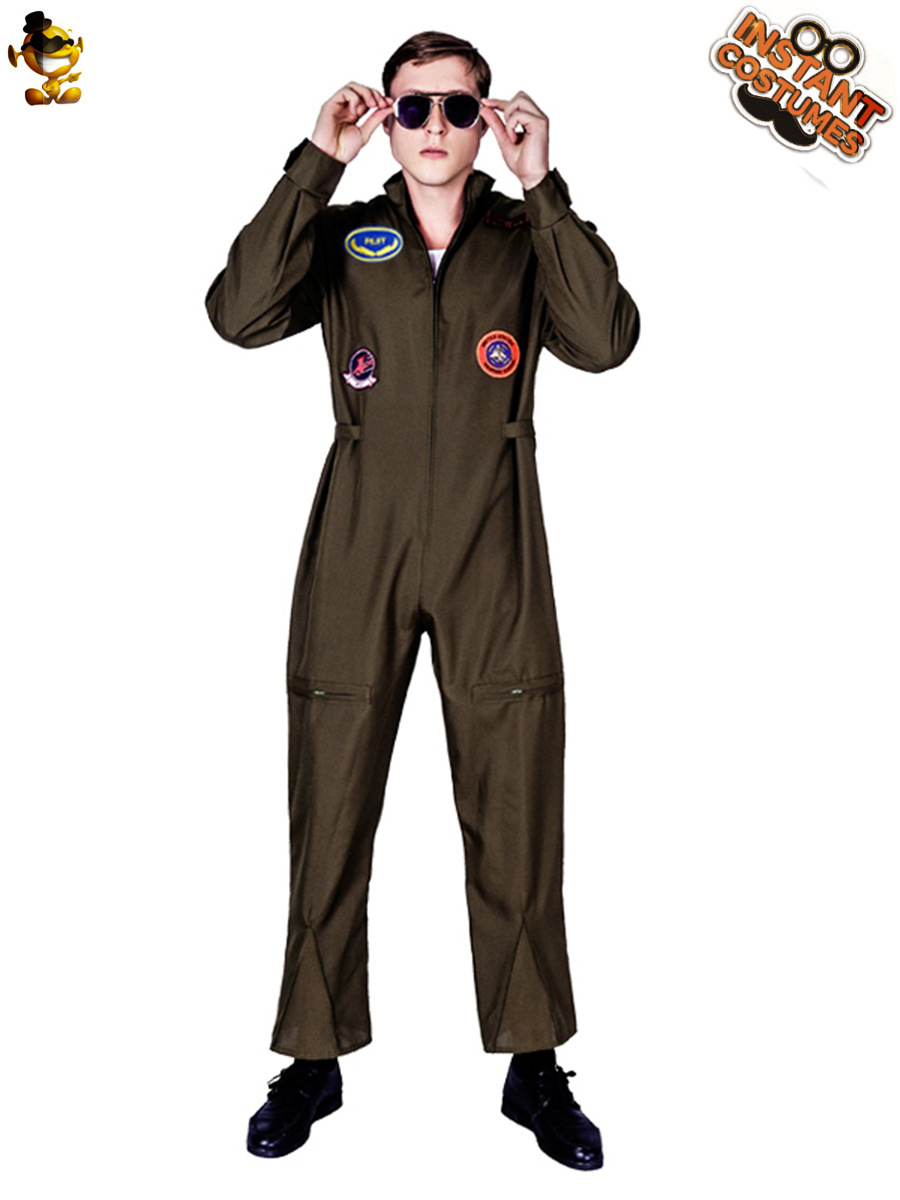 Traje de piloto de los hombres adultos traje de Rendimiento uniforme de la Fuerza Aérea de Halloween traje de fiesta Cosplay traje
