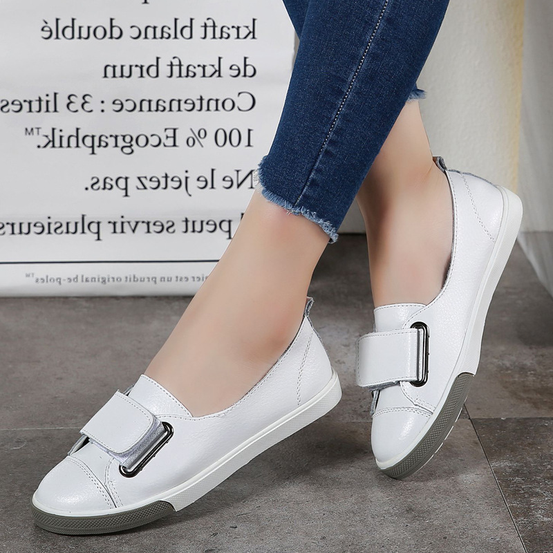 Spring 2024 New Lazy Casual Slip-on Shallow Mouth White Shoes Women's Korean-style All-match Velcro Canvas Shoes for Women