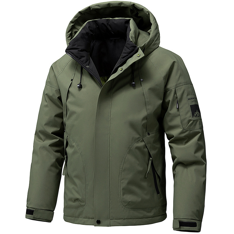 Transfronterizo invierno nuevo estilo de ropa de asalto hombre algodón abrigo casual suelto grafeno calentamiento cardigan con capuchón algodón