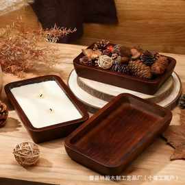 跨境木质蜡烛碗节日氛围香薰蜡烛容器蜡烛台水果零食沙拉碗面团碗