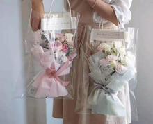 單支玫瑰花包裝袋網紅鮮花袋子情人節花束手提袋禮品包裝透明袋