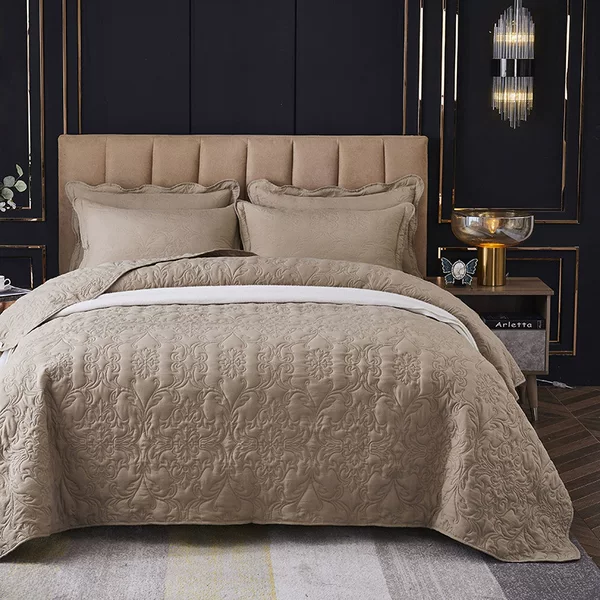 Nantong Foreign Trade Home Textile Bedding Kit Wholesale Washed Cotton Quilted Quilted Bed Cover Sheet Three-Piece Set