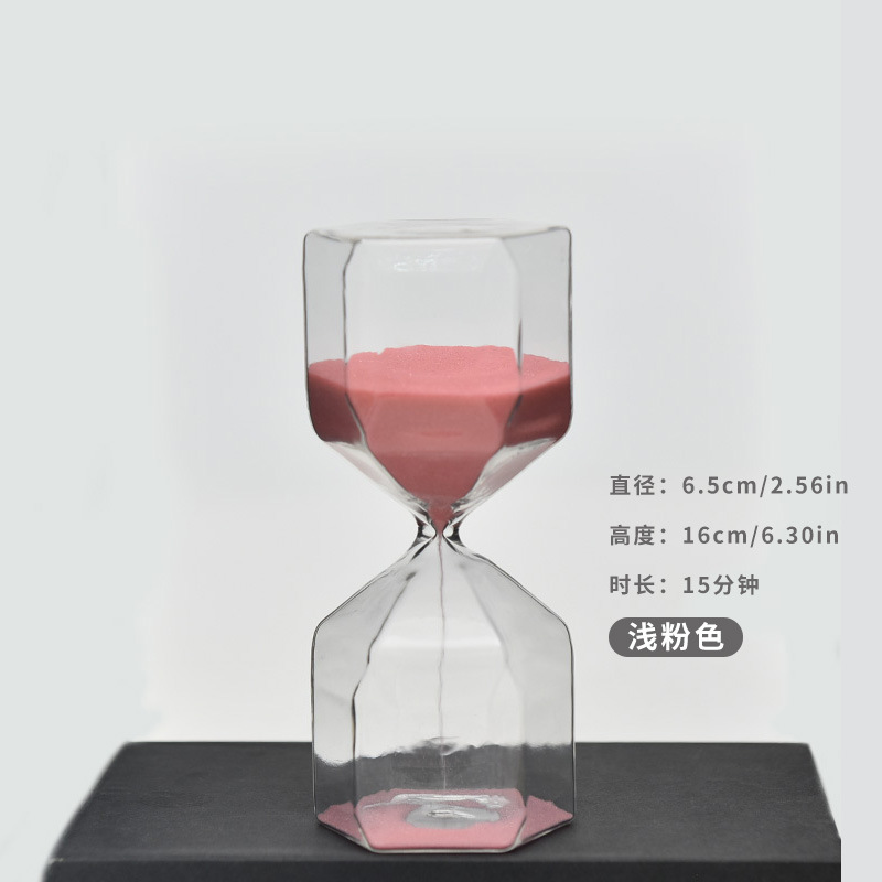 Temporizador de reloj de arena hexagonal creativo estilo moderno decoración de moda 15 minutos reloj de arena de vidrio fábrica directa image 13