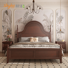 美式法式复古全实木贝拉床现代简约高床头主卧床大气双人床