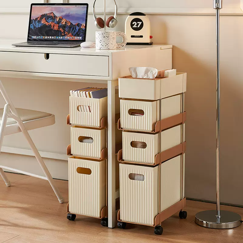 办公室桌下收纳柜抽屉式带轮多层学生宿舍书籍文具零食玩具置物架