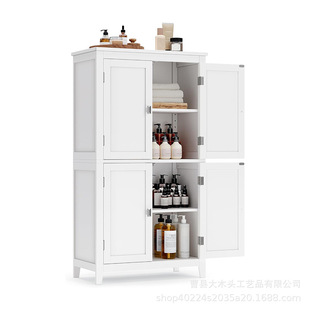The bathroom floor locker with 4 independent cabinets with 2 layers of adjustable shelves can adjust 5 heights