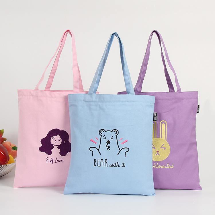 现货学生帆布袋 创意手提单肩棉布袋定制 广告帆布袋定做logo