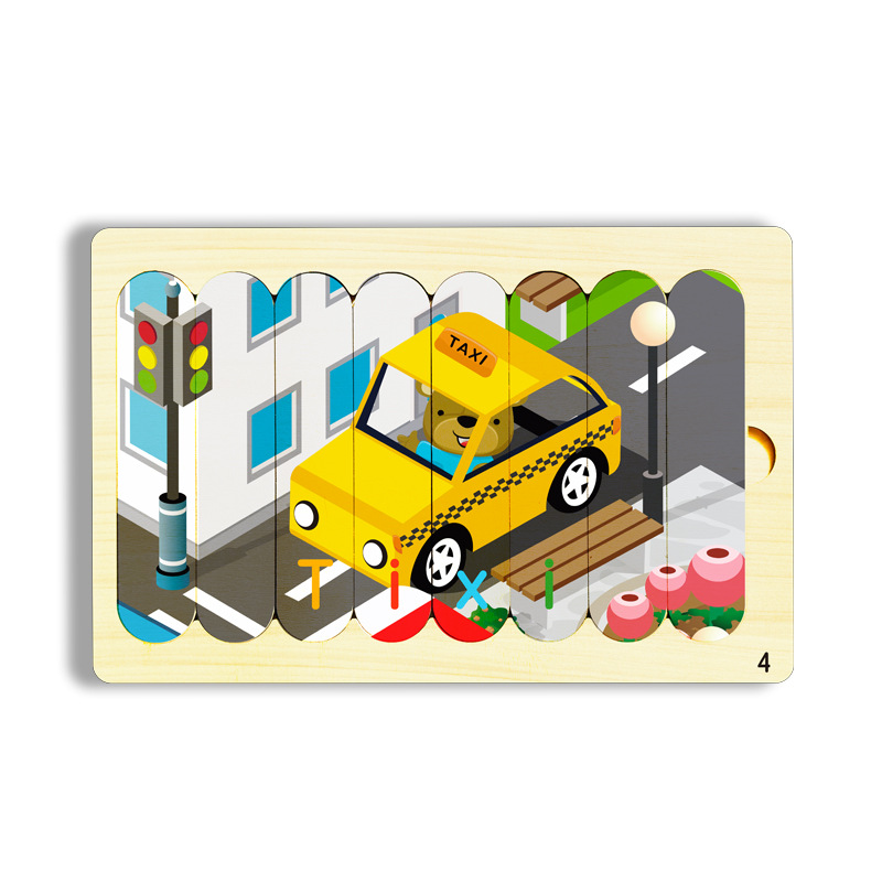 Niños barras de helado de madera puzzle de pensamiento lógico 3 + puzzle infantil de educación temprana divertido puzzle de barra de iluminación