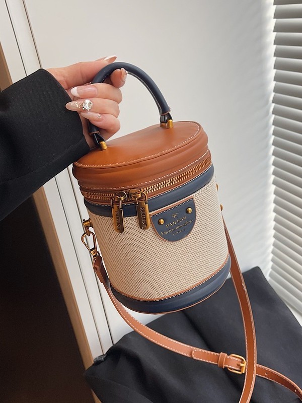 Comercio exterior transfronterizo Amazon retro bolso de cubo nuevo bolso de alta calidad bolso de mensajero de hombro cilíndrico de moda image 4