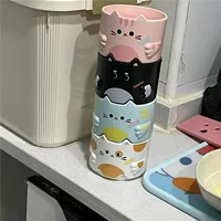 Керамическая чашка, кружка с милым котом, штабелируемая чашка, чашка для воды с мультяшной парой, креативная домашняя чашка для воды, подарок для лучшего друга