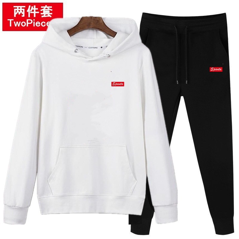 가을과 겨울 기모 스포츠 세트 남자 스웨트 후드 학생 패션 재킷 남자 플러스 사이즈 캐주얼 운동복