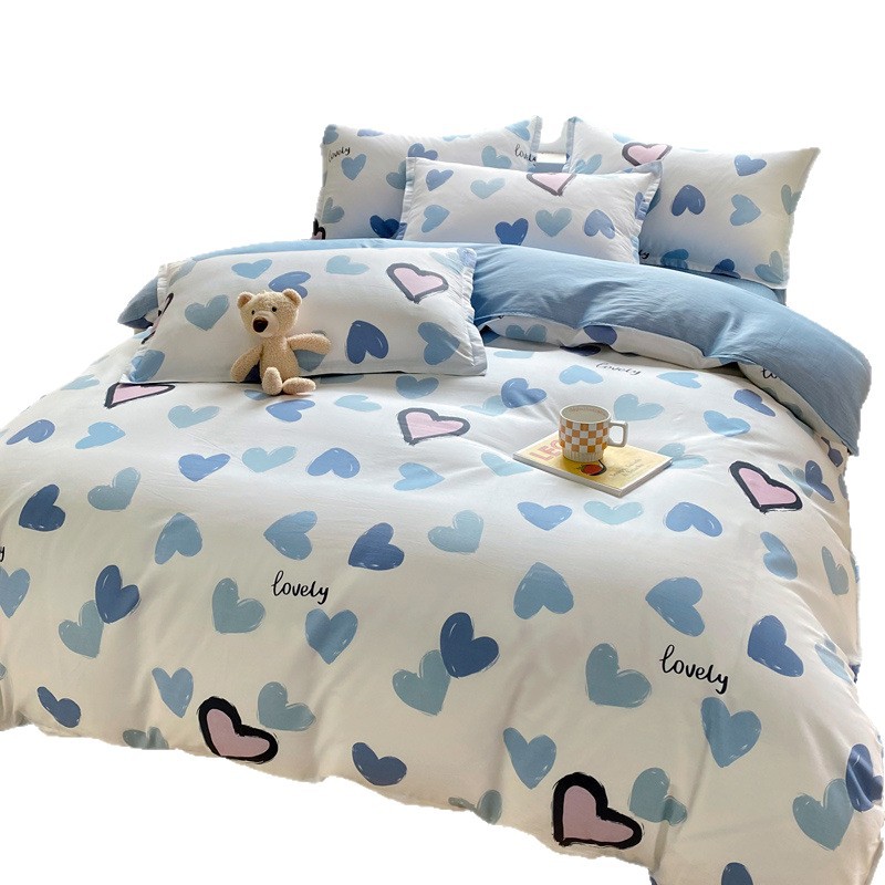 Ropa de cama de tres piezas de dormitorio de algodón fresco 4 ropa de cama de cuatro piezas de algodón 100 sábanas fundas de edredón