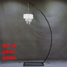 新款外贸婚庆户外婚礼舞台装饰水晶吊灯支架铁艺弧形挂件路引装饰
