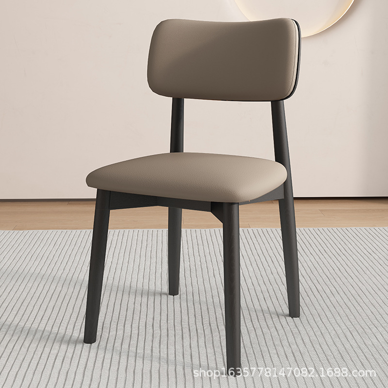 Silla de comedor de madera sólida nórdica, silla de comedor de hotel, silla de respaldo de fábrica, taburetes de comedor modernos y simples