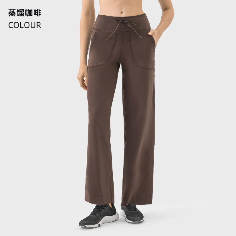 新款Evrlue双6零感阔腿裤大口袋健身瑜伽裤女运动休闲长裤DL336|undefined