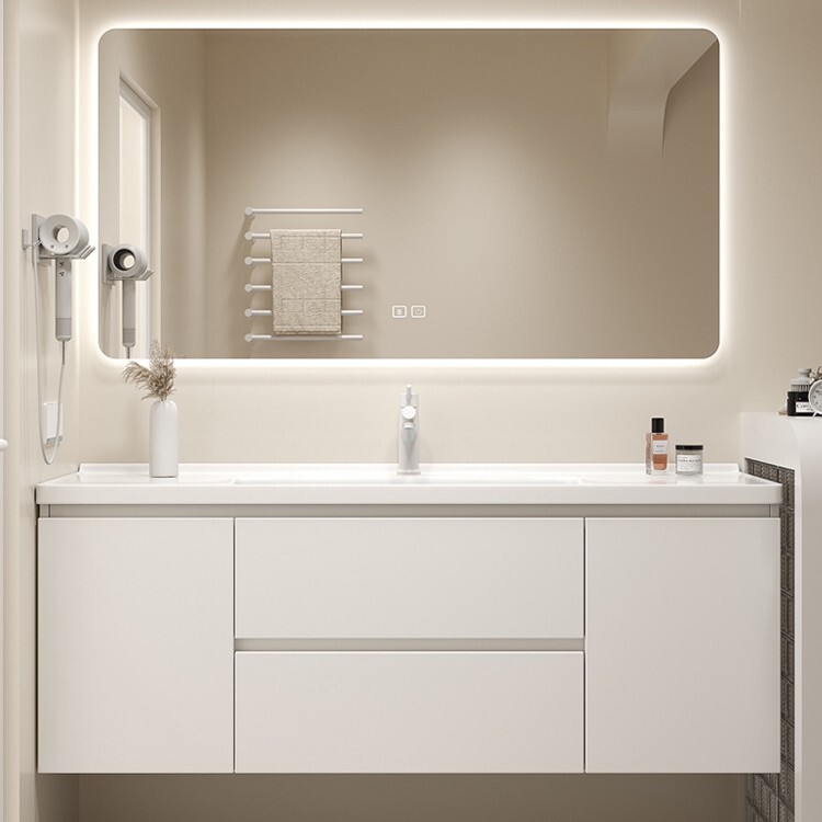 Special Bathroom Cabinet Combination Ceramic Integrated Solid Wood Grain Bathroom Sink Lightweight Hand Wash Basin Cabinet