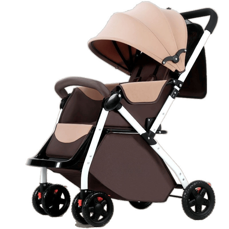 Cochecito de bebé con vista alta, cochecito de bebé ligero y plegable tipo paraguas, cochecito de bebé bidireccional, cochecito con amortiguación, se puede sentar y acostar