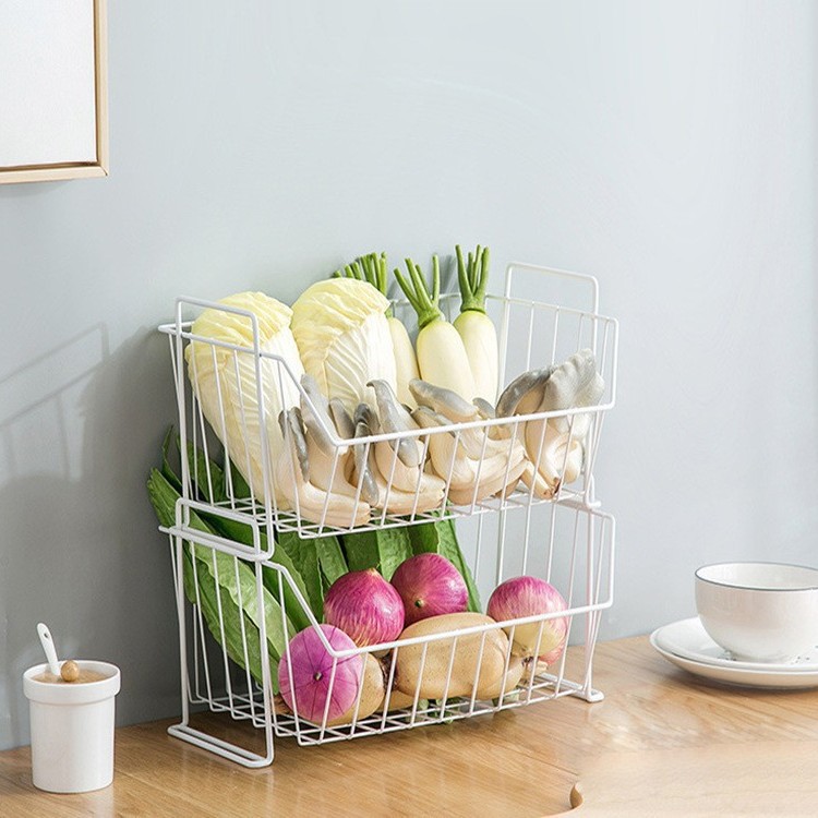 Cesta de almacenamiento de hierro forjado para armario o cocina – organizador para snacks, colores negro, blanco, dorado.