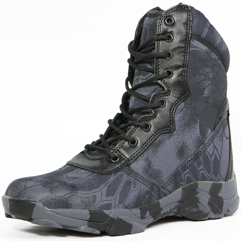 Outdoor Winter Combat Boots Autumn/Winter Outdoor Python Pattern Camouflage Land Combat Boots Tactical Shoes Waterproof Breathable Special Men