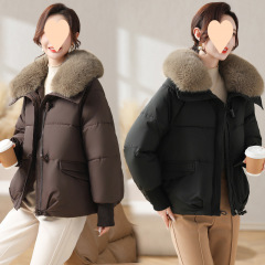 Cape down cotton jacket 2025 winter new thickened short loose warm student cotton jacket wool collar cotton jacket