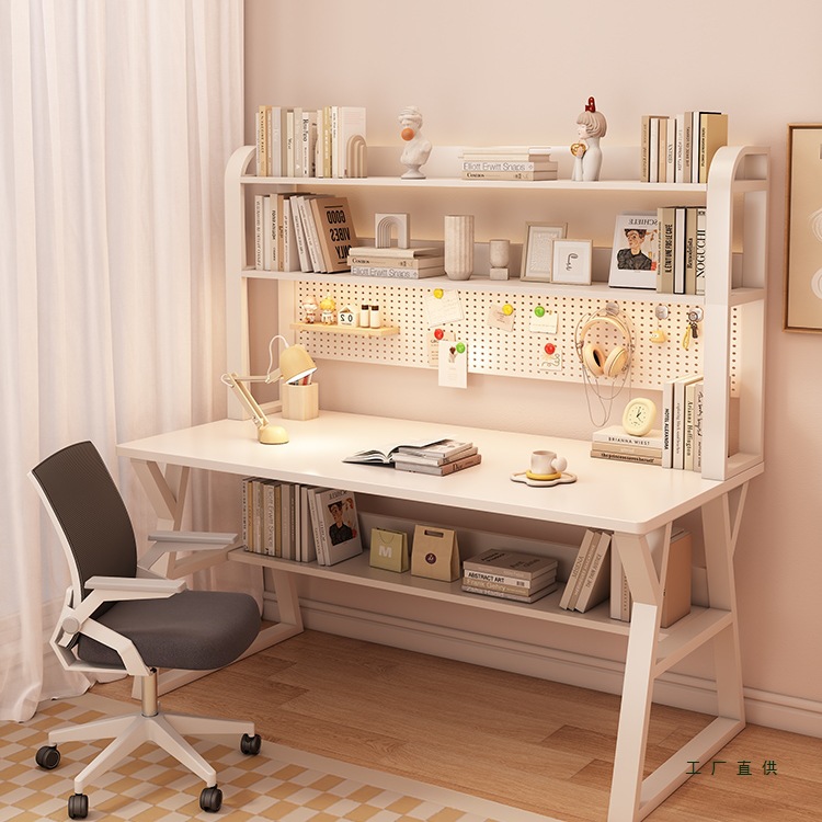 简易台式办公桌家用电脑桌书桌书架一体桌子卧室学习学习桌写字桌