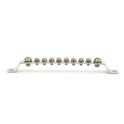 10-hole busbar, distribution box zero/ground busbar copper terminal, zero/ground wire terminal, copper busbar strip