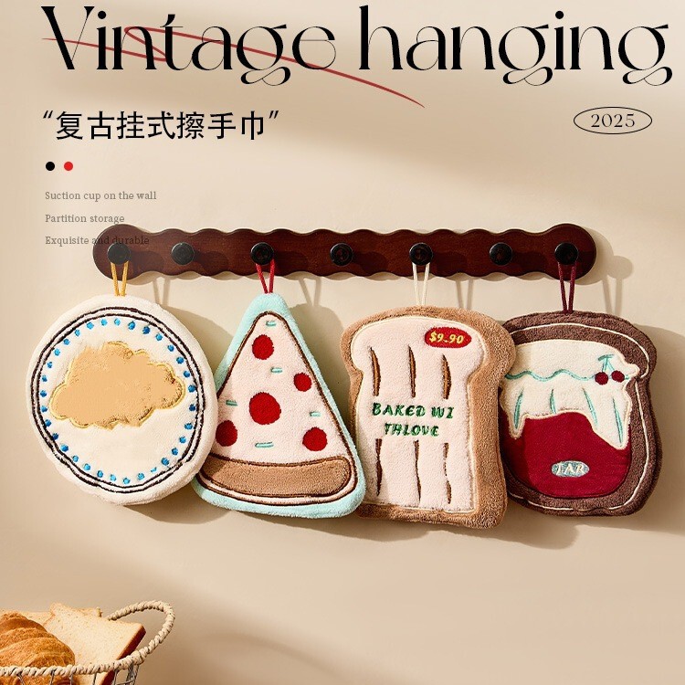 Cute Hand Towel Hanging Absorbent Thickeneded Kitchen Rag Bathroom Handkerchief High-Value Coral Velvet Hand Towel