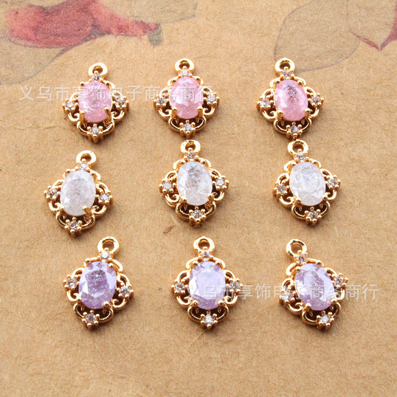 Copper earrings pearl with zircon