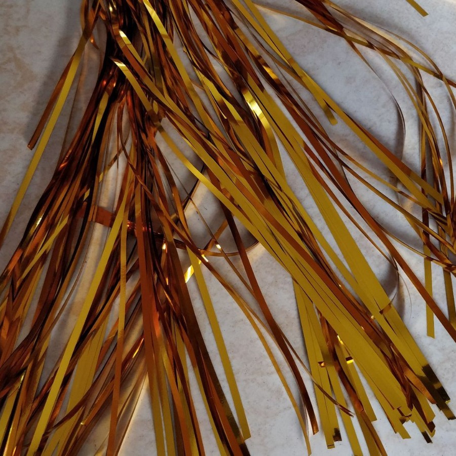 扁片直型玫瑰金彩带拉丝金片银片香槟色填充纸盒垫底装饰散乱线