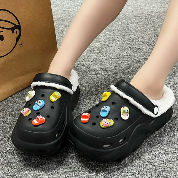 SZ-062 Colorful Slippers [Black]