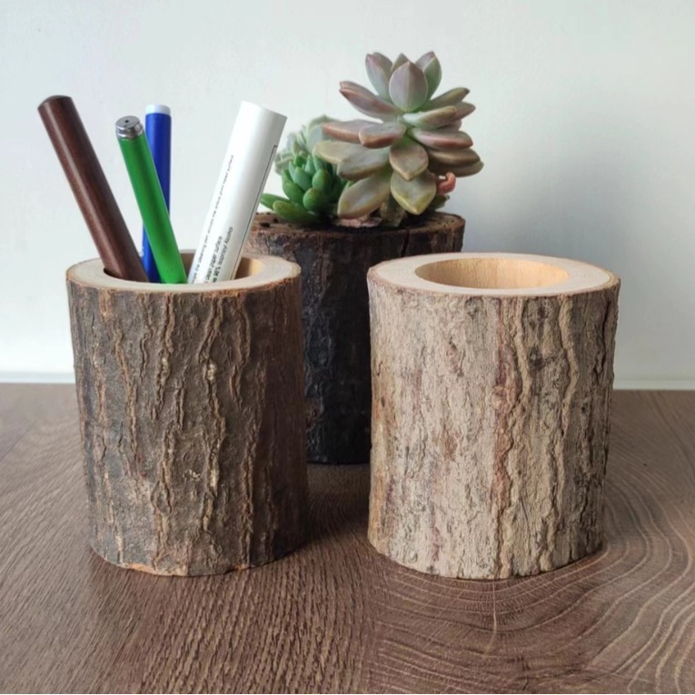 木制工艺品家用办公用原生态原木笔筒